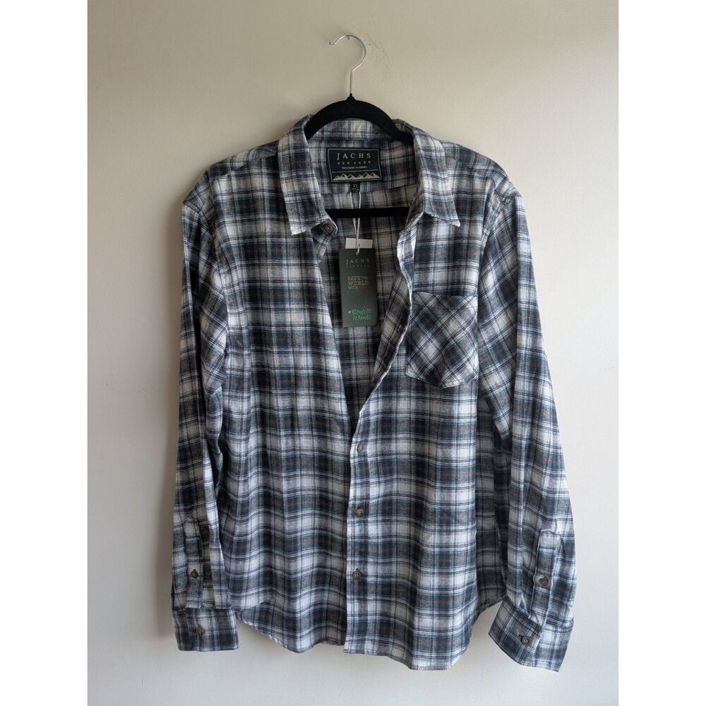 Jachs New York men's NWT recycled navy green red white flannel, XL